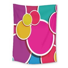 Paint Circle Red Pink Yellow Blue Green Polka Medium Tapestry by Mariart