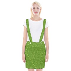 Green Leaf Line Suspender Skirt by Mariart