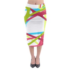 Nets Network Green Red Blue Line Midi Pencil Skirt by Mariart