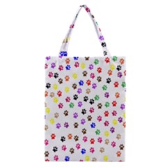 Paw Prints Dog Cat Color Rainbow Animals Classic Tote Bag by Mariart