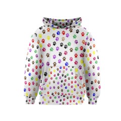 Paw Prints Dog Cat Color Rainbow Animals Kids  Pullover Hoodie