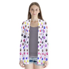 Paw Prints Dog Cat Color Rainbow Animals Cardigans by Mariart