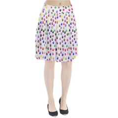 Paw Prints Dog Cat Color Rainbow Animals Pleated Skirt by Mariart