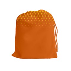 Orange Star Space Drawstring Pouches (extra Large) by Mariart