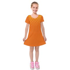 Orange Star Space Kids  Short Sleeve Velvet Dress by Mariart