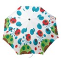 Polka Dot Circle Red Blue Green Folding Umbrellas View1