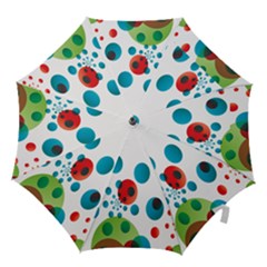 Polka Dot Circle Red Blue Green Hook Handle Umbrellas (medium) by Mariart