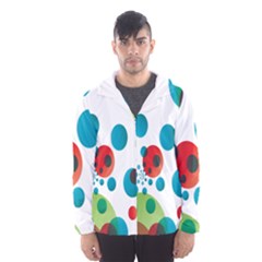 Polka Dot Circle Red Blue Green Hooded Wind Breaker (men) by Mariart