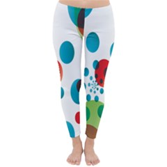 Polka Dot Circle Red Blue Green Classic Winter Leggings by Mariart