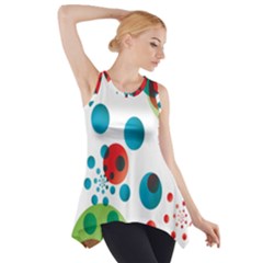 Polka Dot Circle Red Blue Green Side Drop Tank Tunic by Mariart