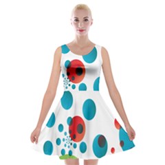 Polka Dot Circle Red Blue Green Velvet Skater Dress by Mariart