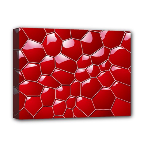 Plaid Iron Red Line Light Deluxe Canvas 16  X 12   by Mariart