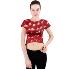 Plaid Iron Red Line Light Crew Neck Crop Top by Mariart