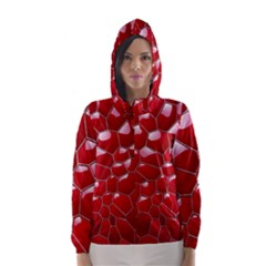 Plaid Iron Red Line Light Hooded Wind Breaker (women) by Mariart