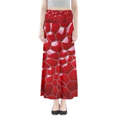 Plaid Iron Red Line Light Maxi Skirts by Mariart