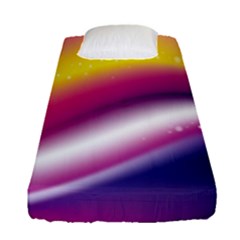 Rainbow Space Red Pink Purple Blue Yellow White Star Fitted Sheet (single Size) by Mariart