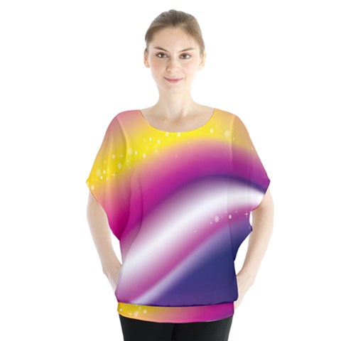 Rainbow Space Red Pink Purple Blue Yellow White Star Blouse by Mariart