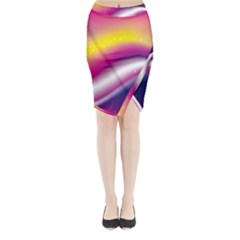 Rainbow Space Red Pink Purple Blue Yellow White Star Midi Wrap Pencil Skirt by Mariart