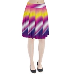 Rainbow Space Red Pink Purple Blue Yellow White Star Pleated Skirt by Mariart