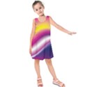 Rainbow Space Red Pink Purple Blue Yellow White Star Kids  Sleeveless Dress View1