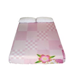 Sakura Flower Floral Pink Star Plaid Wave Chevron Fitted Sheet (full/ Double Size) by Mariart