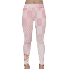 Sakura Flower Floral Pink Star Plaid Wave Chevron Classic Yoga Leggings by Mariart