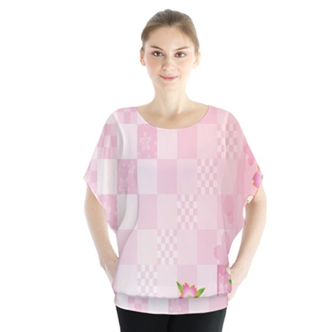 Sakura Flower Floral Pink Star Plaid Wave Chevron Blouse by Mariart