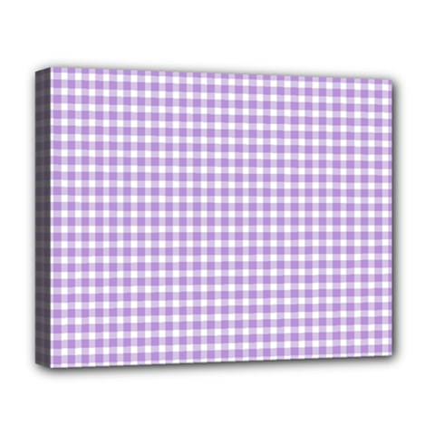 Plaid Purple White Line Deluxe Canvas 20  X 16   by Mariart