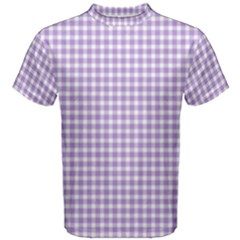 Plaid Purple White Line Men s Cotton Tee by Mariart