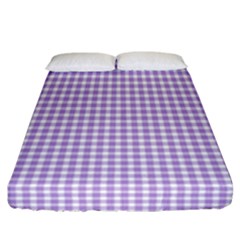 Plaid Purple White Line Fitted Sheet (california King Size) by Mariart