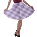 Plaid Purple White Line A-line Skater Skirt View1