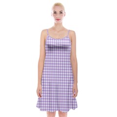 Plaid Purple White Line Spaghetti Strap Velvet Dress by Mariart