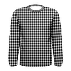 Plaid Black White Line Men s Long Sleeve Tee by Mariart