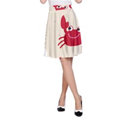 Sand Animals Red Crab A-line Skirt by Mariart