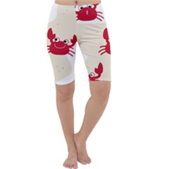 Sand Animals Red Crab Cropped Leggings  by Mariart