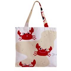 Sand Animals Red Crab Zipper Grocery Tote Bag by Mariart