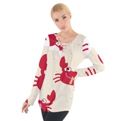 Sand Animals Red Crab Women s Tie Up Tee by Mariart