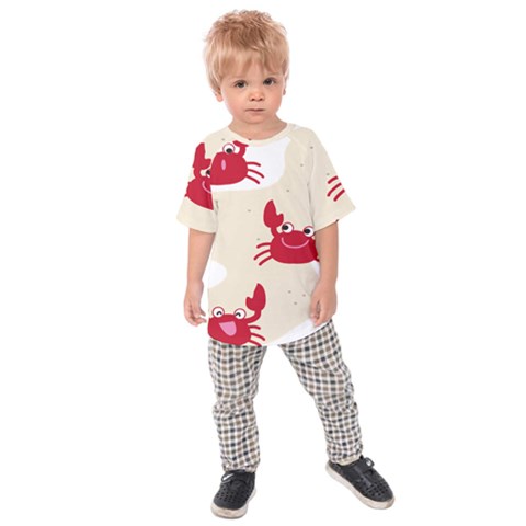 Sand Animals Red Crab Kids  Raglan Tee by Mariart