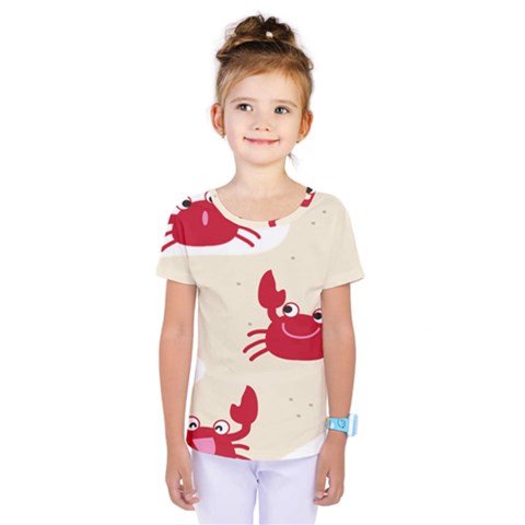 Sand Animals Red Crab Kids  One Piece Tee by Mariart