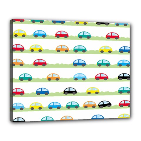 Small Car Red Yellow Blue Orange Black Kids Canvas 20  X 16  by Mariart