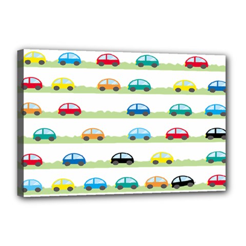 Small Car Red Yellow Blue Orange Black Kids Canvas 18  X 12  by Mariart