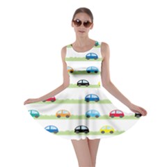 Small Car Red Yellow Blue Orange Black Kids Skater Dress by Mariart