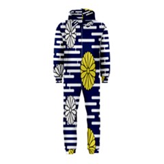 Sunflower Line Blue Yellpw Hooded Jumpsuit (kids) by Mariart