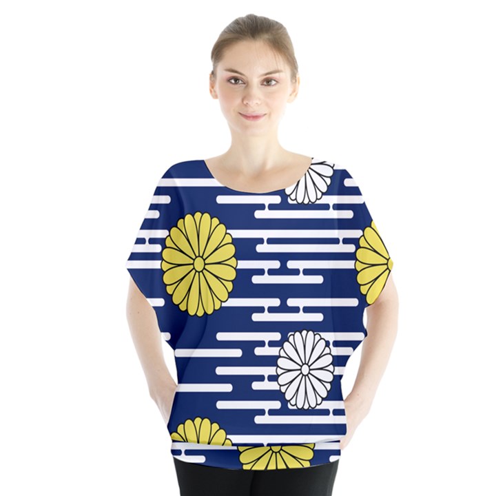 Sunflower Line Blue Yellpw Blouse