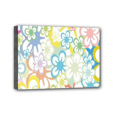 Star Flower Rainbow Sunflower Sakura Mini Canvas 7  X 5  by Mariart