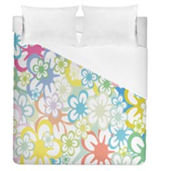 Star Flower Rainbow Sunflower Sakura Duvet Cover (queen Size) by Mariart