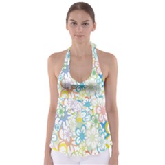 Star Flower Rainbow Sunflower Sakura Babydoll Tankini Top by Mariart