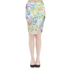 Star Flower Rainbow Sunflower Sakura Midi Wrap Pencil Skirt by Mariart