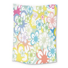 Star Flower Rainbow Sunflower Sakura Medium Tapestry by Mariart