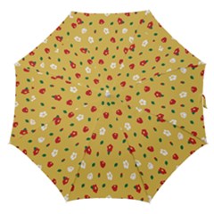 Tulip Sunflower Sakura Flower Floral Red White Leaf Green Straight Umbrellas by Mariart